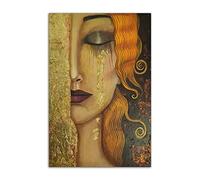 HOPNRU Gustav Klimt Art peinture Freya larmes d'or affiche impression toile peinture mur Art photo moderne maison chambre décor affiche (60x90cm-Sans cadre)