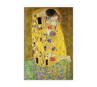 HOPNRU Gustav Klimt Le Baiser Art Peinture Impression Toile Affiche Mur Art Photo Moderne Salon Chambre Salle De Bains Décoration Affiche Cadeau De Mariage (30x45cm-Sans cadre)