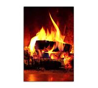 HOPNRU Hiver cheminée feu brûlant feu de joie affiche mur Art photo impression toile peinture chambre esthétique moderne nordique décor affiche (60x90cm-Sans cadre)