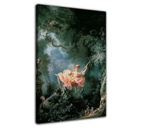 HOPNRU Jean-Honoré Fragonard peinture à l'huile affiche la balançoire mur Art photo impression toile peinture moderne maison filles chambre chambre décor (20x30cm-Encadrée)