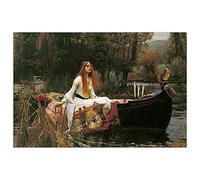 HOPNRU John William Waterhouse Affiche La Dame de Shalott Art Peinture Fille dans un Bateau Mur Art Photo Impression Toile Affiche Moderne Maison Salon Décor (30x45cm-Sans cadre)