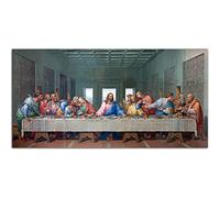 HOPNRU La Dernière Cène Mur Art Photo Da Vinci Renaissance Religieux Affiche Impression Toile Peinture Moderne Salle À Manger Salon Bureau Décoration (70x140cm-Sans cadre)