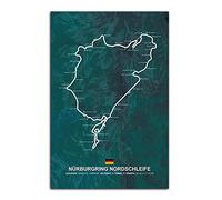HOPNRU Nurburgring Nord Anneau Carte Affiche Mur Art Photo Impression Toile Art Peinture Moderne Famille Salon Salle D'étude Décoration Murale(40x60cm-Sans cadre)