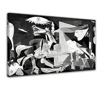 HOPNRU Picasso Guernica peinture à l'huile affiche mur Art photo impression noir et blanc toile peinture moderne maison salon décor (12x22inch(30x55cm)-Encadrée)