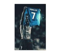 HOPNRU Poster Cristiano Ronaldo - Impression sur toile - Décoration murale moderne pour la maison, le salon, la chambre de garçon (60x90cm-Sans cadre)