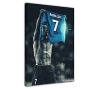 HOPNRU Poster Cristiano Ronaldo - Impression sur toile - Décoration murale moderne pour la maison, le salon, la chambre de garçon (20x30cm-Encadrée)