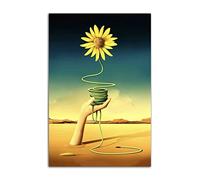 HOPNRU SurréAlisme Fleur Jaune ChrysanthèMe Affiche Salvador Dali Mur Art Photo Impression Toile Peinture Moderne Maison Chambre DéCoration Affiche (50x75cm-Sans cadre)