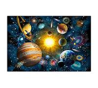 HOPNRU Univers étoilé affiche espace voie lactée système solaire planète orbite mur Art photo impression toile peinture moderne chambre décoration (50x75cm-Sans cadre)