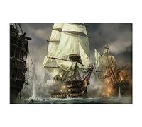 HOPNRU Vintage Nautical Wars Voilier Navire De Guerre Affiche Bateau Pirate Mur Art Photo Impression Toile Peinture Moderne Maison Salon Bureau Décor Affiche (60x90cm-Sans cadre)