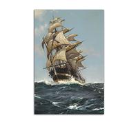 HOPNRU Vintage océan Pirate bateau affiche mer voilier mur Art photo impression toile Art peinture affiche moderne chambre salle de bain bureau décor (30x45cm-Sans cadre)