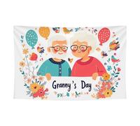 Hopomoon Bannière de fête extra large en tissu, fleur de tournesol 109 grands-parents légère, décoration d'intérieur, 119,4 x 177,8 cm, panneau de fête à suspendre