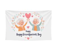 Hopomoon Bannière de fête extra large en tissu, fleur de tournesol 70 grands-parents légère, décoration d'intérieur, 119,4 x 177,8 cm, panneau de fête à suspendre
