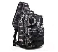 hopopower Sac à bandoulière tactique militaire Rover Sac à dos EDC Assault Range Bag étanche, Pythons Grain Noir, S, Sac à dos en bandoulière