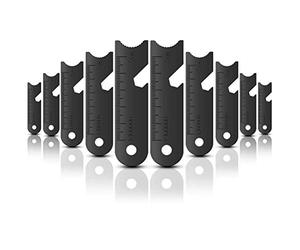 Hopowa Grattoir à Silex 10 pcs grattoir d'allume-feu en Acier au feu, Micro-règle de Tire-Bouchon pour extérieur, Survie, bushcraft