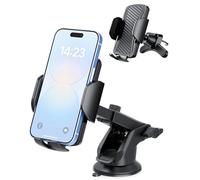 Hoppac Support Téléphone Voiture 2 en 1, Ventouse et Grille, 360°