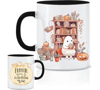 hoppala Tasse d'Halloween Citrouille Spice - Tasse à café citrouille pour l'automne - Idée cadeau amusante pour la famille, les amis, l'homme et la femme - Idéal pour le café et le thé - Noir