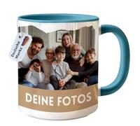 hoppala Tasse personnalisable avec photo - Mug personnalisée avec photo cadeau pour petite amie cadeaux pour femme homme frère ami chef tasse personnalisé cadeau collègue tasse à café (Bleu clair)