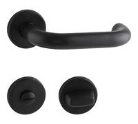 HOPPE 12163703 Poignée de porte Paris sur rosace WC 37-42 mm Inox Noir Mat