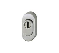 HOPPE 2159082 SH Rosace cylindrique extérieure ovale avec protection anti-traction en acier inoxydable mat