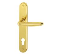 HOPPE 2857673 Garniture de poignée ROISSY sur plaque longue - Cylindre profilé - Distance 88 mm - Pour porte de 35 à 54 mm - Laiton poli