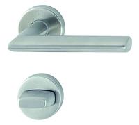 Hoppe 3080763 Stockholm Poignée de porte de WC avec rosace en acier inoxydable mat