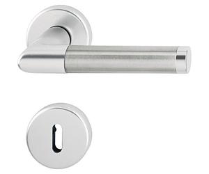 Hoppe 3286438 Amsterdam New York Poignée de porte de WC avec rosace et bouton de condamnation, 3286690