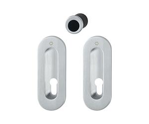 Hoppe 3368193 Porte coulissante Coquillage Set m472 - Recouvre vissée PZ Chromé mat