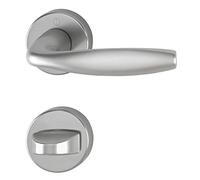 Hoppe 3369903 New York Poignée de porte pour WC avec condamnation En aluminium à l'effet acier inoxydable