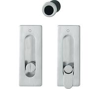 Hoppe 3390260 Porte coulissante Coquillage Set M464 - Sans Serrure, rectangulaire rosace WC Chrome mat