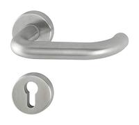 HOPPE 3529743 Paris Poignée de porte sur rosace en acier inoxydable mat 8,5 mm