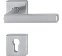 Hoppe 3675290 Garniture de poignée Amsterdam avec rosace PZ Cylindre profilé, acier inoxydable mat