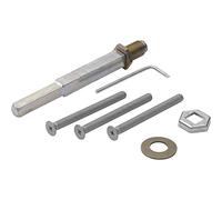 HOPPE 3694141 Kit de fixation de sécurité à changement de sécurité, carré, épaisseur de porte 62-67, galvanisé
