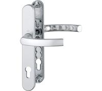 HOPPE 3760911 Poignée de porte LIÈGE sur plaque étroite, épaisseur de porte 67-72, argent anodisé