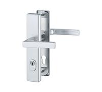 Hoppe 3898557 de sécurité Poignée de Dallas - ö Norme la distance 88 mm, en aluminium anodisé Argenté, profil Plaque longue protection pour épaisseur de porte 67-72 mm, avec Kern Cylindre, classe 2, 1 pièce