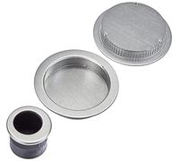 Set 5 aluminium pour porte coulissante 4920 F94-1 ronde aspect chromé satiné, aveugle sans gâche, cuvette + doigt - HOPPE - 3947849