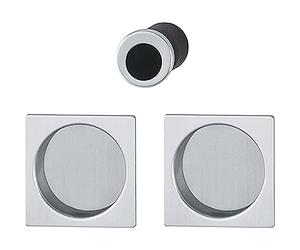 HOPPE 3948083 4921 Lot de 4921 rosace carrée pour porte coulissante Chromé mat