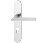 HOPPE AG BCA80080 Hoppe-Ensemble de 2 poignees de Porte sur Plaque Stockholm-Coloris Argent-Fonction.Clé L
