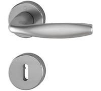 HOPPE AG BCA80089 Hoppe-Ensemble de 2 poignees de Porte New York sur Rosace-Coloris Argent-Fonction.Clé L