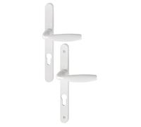 HOPPE AG EHA43006 Hoppe-Ensemble de 2 poignees New York 7/70-coloris epoxy Blanc-Fonction.Clé I-Saillie int/ext 54/54-Epais. Porte mm.58/67