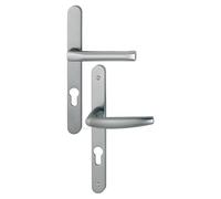 HOPPE AG Ensemble de Porte-fenêtre Plaque étroite Atlanta 113KH/300LMSGL/1530 HOPPE Saillie réduite 195mm Asp.INOX F9 Clé i Entr.92 C.8-ép.78/87-3304499