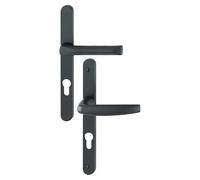 Hoppe Ensemble porte-fenêtre plaque étroite Atlanta 113KH/300LMSGL/1530 - saillie réduite 195mm Noir