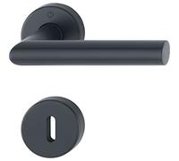 HOPPE Amsterdam 12033212 Poignée de porte sur rosace BB en acier inoxydable Noir mat