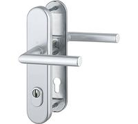HOPPE Amsterdam-Ö-Norm 3889714 Garniture de porte de sécurité en aluminium anodisé Argenté Épaisseur de porte 62-72 mm Avec protection anti-traction Classe 3