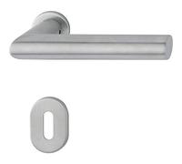 HOPPE AMSTERDAM Poignée de porte en acier inoxydable sur mini rosace PZ Épaisseur 40-50