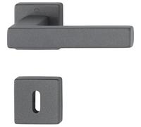 Hoppe Austin Lot de 2 poignées de porte sur rosace BB, TS 37-42 mm, aluminium noir sable