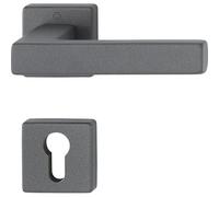 Hoppe Austin - Lot de 2 poignées de porte sur rosace PZ - TS 37-42 mm - En aluminium - Noir sable