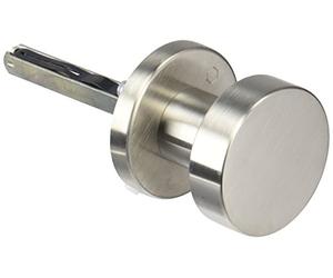 HOPPE Bouton de porte sur rosace ronde | Forme cylindrique | Acier inoxydable mat | Bouton Fix | 1 pièce