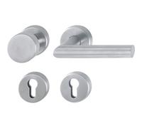HOPPE FH Garniture de rechange Amsterdam Objet & protection contre le feu DIN 18273, classe 4 selon EN1906 - Poignée de porte + rosace PZ, acier inoxydable mat