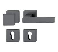Hoppe Garniture de rechange Austin - Protection anti-feu - Poignée de porte + rosace PZ ÖNORM - Aluminium noir sable