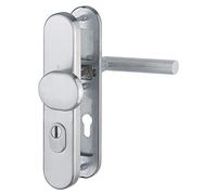 Hoppe Garniture de rechange de sécurité Amsterdam - Sur Plaque longue pz72, épaisseur de porte 42-47 mm, avec protection nu ire recouvrement, acier inoxydable mat, 1 pièce, 3662149